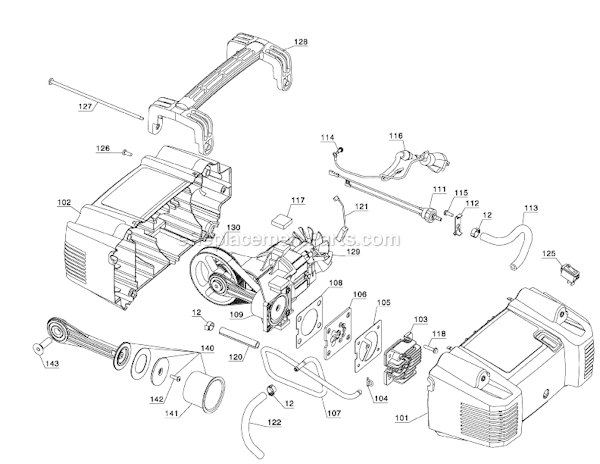 Page B Diagram and Parts List for Type 8 Porter Cable Compressor